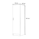 Ντουλάπα ρούχων Victoria Megapap μονόφυλλη χρώμα λευκό 50x60x181εκ.