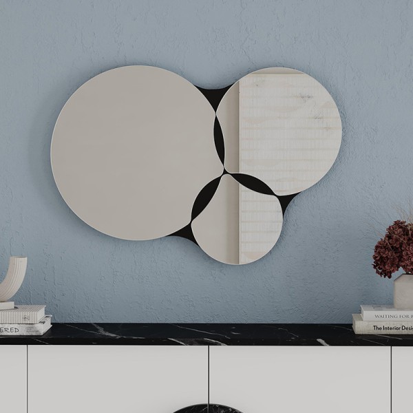 Καθρέπτης τοίχου Gora Megapap χρώμα μαύρο 75,4x2,2x51,2εκ.