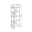 Βιβλιοθήκη Detroit Megapap χρώμα sapphire oak - silky black 58x35,2x175εκ.