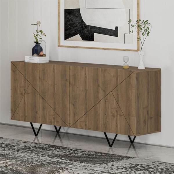 Μπουφές Jakomen Megapap χρώμα ανοιχτό καρυδί 180x41,7x80εκ.