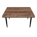 Τραπέζι Levico Megapap Mdf - μεταλλικό χρώμα καπνιστή καρυδιά 130x75x75εκ.