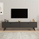 Έπιπλο τηλεόρασης Paris Megapap χρώμα ανθρακί 160x25x35εκ.