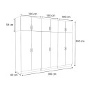 Ντουλάπα ρούχων Victoria Megapap εξάφυλλη με πατάρι χρώμα φυσικό οξιάς 300x60x240εκ.