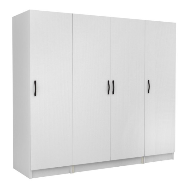 Ντουλάπα ρούχων Victoria Megapap τετράφυλλη χρώμα λευκό 200x60x181εκ.