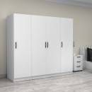 Ντουλάπα ρούχων Victoria Megapap τετράφυλλη χρώμα λευκό 200x60x181εκ.