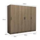 Ντουλάπα ρούχων Victoria Megapap τετράφυλλη χρώμα καρυδί 200x60x181εκ.