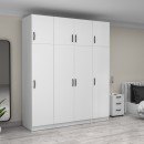 Ντουλάπα ρούχων Victoria Megapap τετράφυλλη με πατάρι χρώμα λευκό 200x60x240εκ.