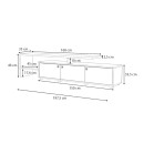 Έπιπλο τηλεόρασης Amadeo Megapap χρώμα ανθρακί - φυσικό οξιάς 197,5x35x46cm.