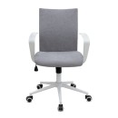 Καρέκλα γραφείου Berlin Megapap υφασμάτινη χρώμα γκρι - λευκό 64x63x89/96εκ.