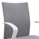Καρέκλα γραφείου Berlin Megapap υφασμάτινη χρώμα γκρι - λευκό 64x63x89/96εκ.