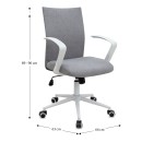 Καρέκλα γραφείου Berlin Megapap υφασμάτινη χρώμα γκρι - λευκό 64x63x89/96εκ.