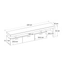 Έπιπλο τηλεόρασης Acnes Megapap χρώμα λευκό εφέ μαρμάρου - sapphire oak 220x40x52εκ.