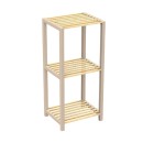 Ραφιέρα δαπέδου - Κομοδίνο ξύλινο - πλαστικό χρώμα φυσικό - μπεζ 37x29x79εκ.