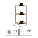 Ραφιέρα δαπέδου - Κομοδίνο ξύλινο - πλαστικό χρώμα φυσικό - μπεζ 37x29x79εκ.