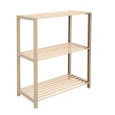 Ραφιέρα δαπέδου - Τραπεζάκι βοηθητικό ξύλινο - πλαστικό χρώμα φυσικό - μπεζ 65x29x78εκ.