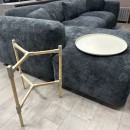 Τραπεζάκι βοηθητικό ξύλινο - πλαστικό χρώμα μπεζ Φ46x53εκ.