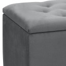 Σκαμπώ - Ταμπουρέ Lotus Megapap βελούδινο χρώμα γκρι 90x40x50εκ.