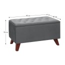 Σκαμπώ - Ταμπουρέ Lotus Megapap βελούδινο χρώμα γκρι 90x40x50εκ.