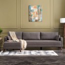 Γωνιακός καναπές Bella Megapap αριστερή γωνία υφασμάτινος χρώμα καφέ 275x165x85εκ.