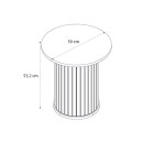 Τραπεζάκι βοηθητικό Bohema Megapap χρώμα ivory - sepet oak Ø50x53,2εκ.