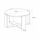 Τραπεζάκι σαλονιού Rebel Megapap χρώμα rota oak - sandstone Ø70x38εκ.