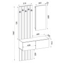 Έπιπλο εισόδου Kanso Megapap χρώμα λευκό 100x35x196,7εκ.
