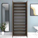 Ντουλάπα ρούχων - παπουτσοθήκη Eric Megapap δίφυλλη χρώμα καρυδί 76x36x187εκ.