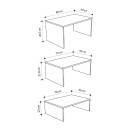 Τραπεζάκι σαλονιού σετ 3 τμχ. Kanta Megapap χρώμα sapphire oak - silky black 80x50x40,5εκ.