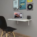 Τραπέζι κουζίνας - Γραφείο επιτοίχιο πτυσσόμενο Ravan Megapap χρώμα λευκό 72x45εκ.