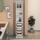 Έπιπλο κουζίνας - μπάνιου Utah Megapap με 5 συρτάρια χρώμα λευκό 34,6x44,3x178εκ.