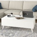 Τραπεζάκι σαλονιού Roy Megapap με σερβιτόρο χρώμα λευκό 121x69x40εκ.