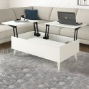 Τραπεζάκι σαλονιού Roy Megapap με σερβιτόρο χρώμα λευκό 121x69x40εκ.