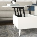 Τραπεζάκι σαλονιού Roy Megapap με σερβιτόρο χρώμα λευκό 121x69x40εκ.