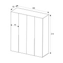 Ντουλάπα ρούχων Oryana Megapap τετράφυλλη χρώμα καρυδί 180x62x210εκ.