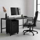 Συρταριέρα γραφείου Gamer Megapap τροχήλατη με κλειδαριά χρώμα μαύρο 40x40x56εκ.