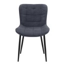 Καρέκλα τραπεζαρίας Chiara Megapap ανθρακί ύφασμα - μεταλλικό μαύρο πόδι 48x58x81εκ. | Σετ 2 τεμ