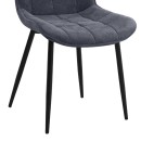 Καρέκλα τραπεζαρίας Chiara Megapap ανθρακί ύφασμα - μεταλλικό μαύρο πόδι 48x58x81εκ. | Σετ 2 τεμ