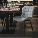 Καρέκλα τραπεζαρίας Chiara Megapap γκρι ύφασμα - μεταλλικό μαύρο πόδι 48x58x81εκ. | Σετ 2 τεμ