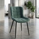 Καρέκλα τραπεζαρίας Chiara Megapap πράσινο ύφασμα - μεταλλικό μαύρο πόδι 48x58x81εκ. | Σετ 2 τεμ