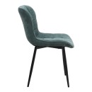 Καρέκλα τραπεζαρίας Chiara Megapap πράσινο ύφασμα - μεταλλικό μαύρο πόδι 48x58x81εκ. | Σετ 2 τεμ