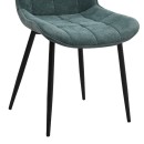 Καρέκλα τραπεζαρίας Chiara Megapap πράσινο ύφασμα - μεταλλικό μαύρο πόδι 48x58x81εκ. | Σετ 2 τεμ