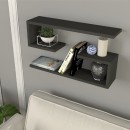 Ραφιέρα τοίχου Jenika Megapap 2 τεμαχίων χρώμα ανθρακί 60x14,5x18εκ.