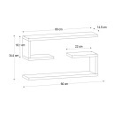 Ραφιέρα τοίχου Jenika Megapap 2 τεμαχίων χρώμα ανθρακί 60x14,5x18εκ.