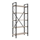 Βιβλιοθήκη Elysian Megapap χρώμα travertine - μαύρο 90x33,5x180εκ.