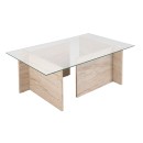 Τραπεζάκι σαλονιού Vetrino Megapap γυάλινο χρώμα travertine 105x65x40εκ.