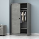 Ντουλάπα ρούχων Misra Megapap δίφυλλη συρόμενη χρώμα γκρι σκυροδέματος 94x52x182εκ.