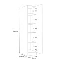 Ντουλάπα ρούχων Ricardo Megapap μονόφυλλη χρώμα ανθρακί 40x51,8x181εκ.