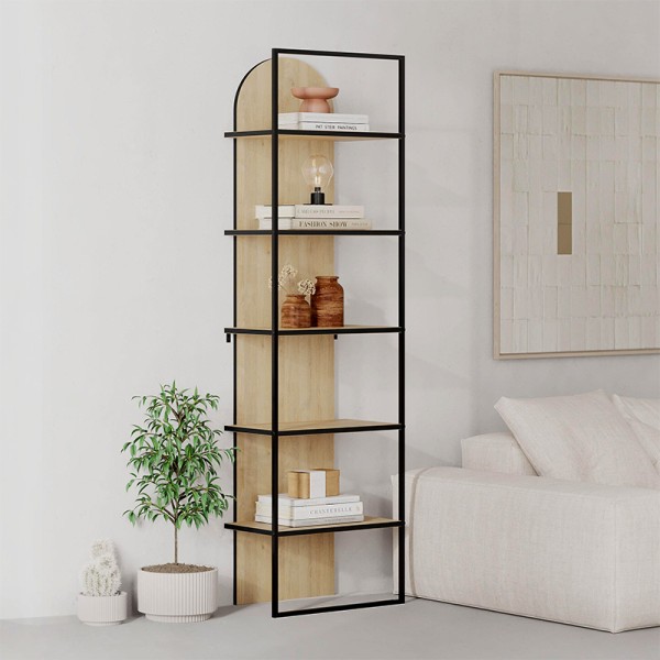 Βιβλιοθήκη Archy Megapap χρώμα sapphire oak 53x31,7x180εκ.