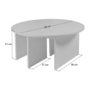 Τραπεζάκι σαλονιού σετ 2 τμχ Moira Megapap χρώμα καρυδί Ø90x41εκ.