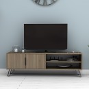 Έπιπλο τηλεόρασης Foot Megapap χρώμα καρυδί 160x35x49εκ.